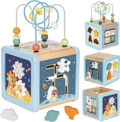 dřevěná aktivní kostka vesmír