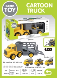 Sada vozidel s odtahovým přívěsem a stavebními autíčky