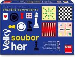 dino velký soubor 150 společenských her s dřevěnými komponenty
