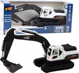 Velká pásová rypadlo s kovovou lžící a pohyblivými klouby