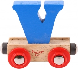 Dřevěný vagónek s písmenem V – BIGJIGS Rail