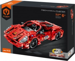 stavebnice závodního auta na zpětné natažení, 437 dílků