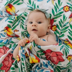 Bambusová mušelínová deka Blooming Day 120x120 cm