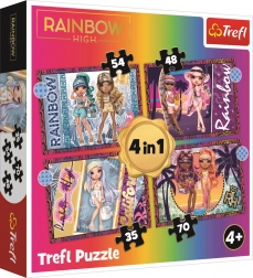 Puzzle 4v1 Moderní panenky Rainbow High
