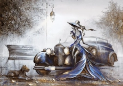 Puzzle Dáma v modrém 1000 dílků MAGNOLIA