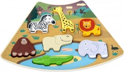 Dřevěné puzzle Safari – propojitelná vkládačka