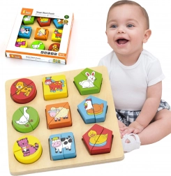 Dřevěné vzdělávací puzzle - Zvířátka