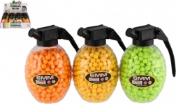 Gumové kuličky do pistole 6 mm v dóze ve tvaru granátu (800 ks, 3 barvy)