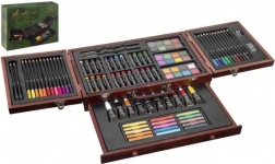 Kreativní výtvarná sada v dřevěném kufříku 103 ks