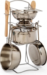 Sada nádobí pro děti na stojanu Bigjigs Toys