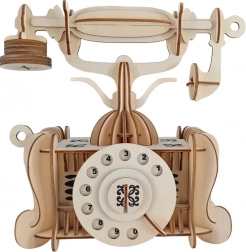 Dřevěné 3D puzzle starý telefon