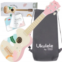 dětské dřevěné ukulele classic world růžové