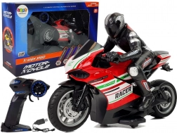 RC sportovní motorka 2.4 GHz, dosah 35 m, červená