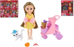 Panenka s mazlíčkem a doplňky, 14 cm