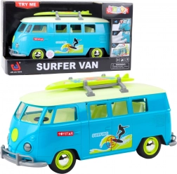 Surfer van – světelný a zvukový mikrobus s odnímatelným surfem, tyrkysový