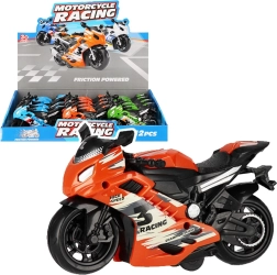 Barevná závodní motorka – hračka pro děti 14 cm