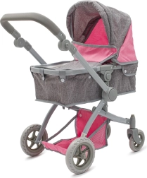Kočárek pro panenky 2v1 Baby Mix Sophie růžovo-šedý