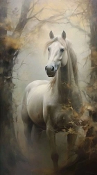 Diamantové malování Bělouš v mlze 30 × 40 cm