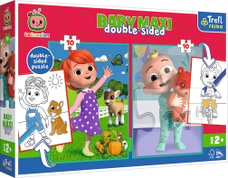 Oboustranné puzzle COCOMELON – přátelé, TREFL Baby Maxi 2×10 dílků