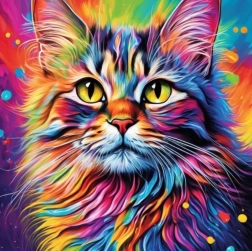 Norimpex Diamantové malování Portrét barevného kotěte 30x40cm