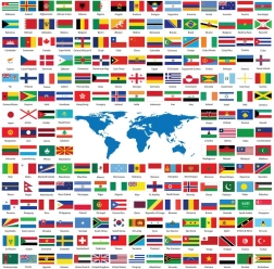 Čtvercové puzzle Vlajky 1023 dílků