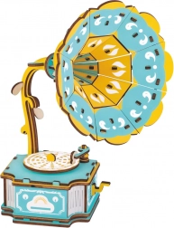 woodcraft dřevěné 3d puzzle gramofon