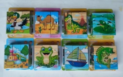 Dřevěné obrázkové kostky 10x10 cm