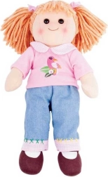 Látková panenka BIGJIGS TOYS Molly 38 cm