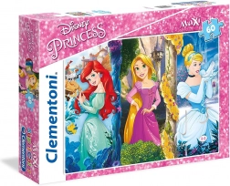 Puzzle Disney princezny: Ariel, Locika a Popelka MAXI 60 dílků