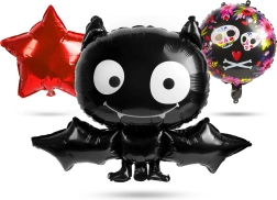 Sada halloweenských fóliových balónků netopýr - 5 kusů