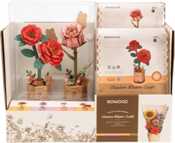 Displej s červenou kamélií a růžovou růží