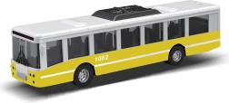 Autobus MHD se setrvačníkem 16 cm – žlutý