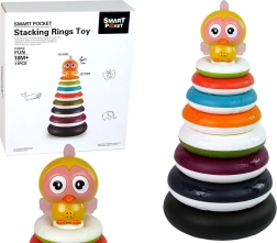 Barevná stohovací pyramida s kroužky a kačenkou