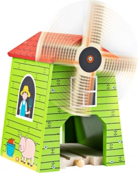 dřevěný větrný mlýn na vláčkodráhu bigjigs rail