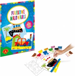 Pískové malování – loď a auto