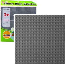 Konstrukční deska pro stavební kostky šedá 25,5x25,5 cm