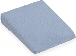 Mušelínový povlak na dětský polštář – klín New Baby Standard 30 × 37 cm, modrý
