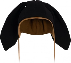 Dětská bavlněná čepička s oušky New Baby Favorite černá 4–6 měsíců