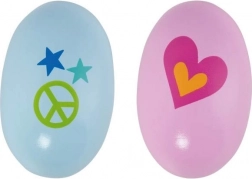 Dřevěné maracas ve tvaru vajíčka – retro styl 60. let