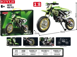 Stavebnice zelený motocykl 466 dílků