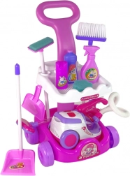 Velký dětský úklidový vozík s mnoha doplňky a odměrkami