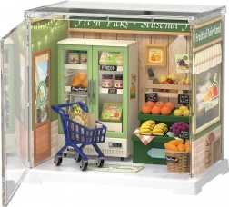 RoboTime 3D dřevěná miniatura – prodejna ovoce a zeleniny