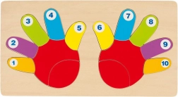 dřevěné vkládací puzzle ruce goki