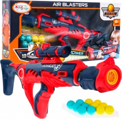 Manuální pěnový blaster pro děti 6+ s pružinovým mechanismem, zaměřovačem a 12 pěnovými kuličkami