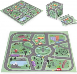 Velká pěnová puzzle podložka pro děti město 90,5 × 90,5 cm, 21 ks ECOTOYS