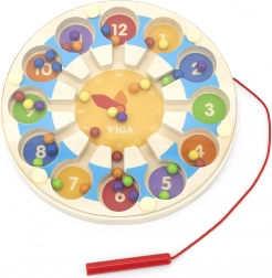 Dřevěná magnetická hra Hodiny labyrint Viga