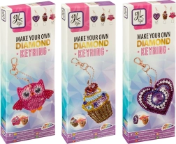 Vytvoř si vlastní klíčenku s diamantovými kamínky - Sova, Zmrzlina a Srdce