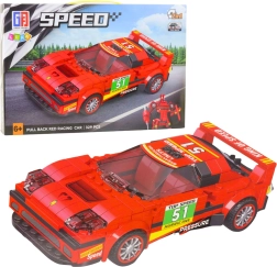 Stavebnice 2v1 závodní auto a robot s pružinovým pohonem, 329 dílků