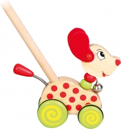 Bino jezdík pejsek na tyči s rolničkou