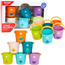 Sada barevných kyblíků na prolévání pro děti